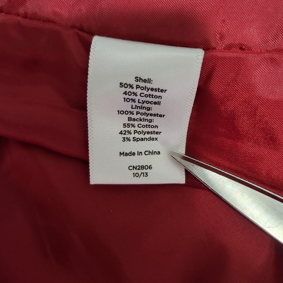 NWT Talbots Size 6 Pencil Skirt Red & White - Picture 13 of 14
